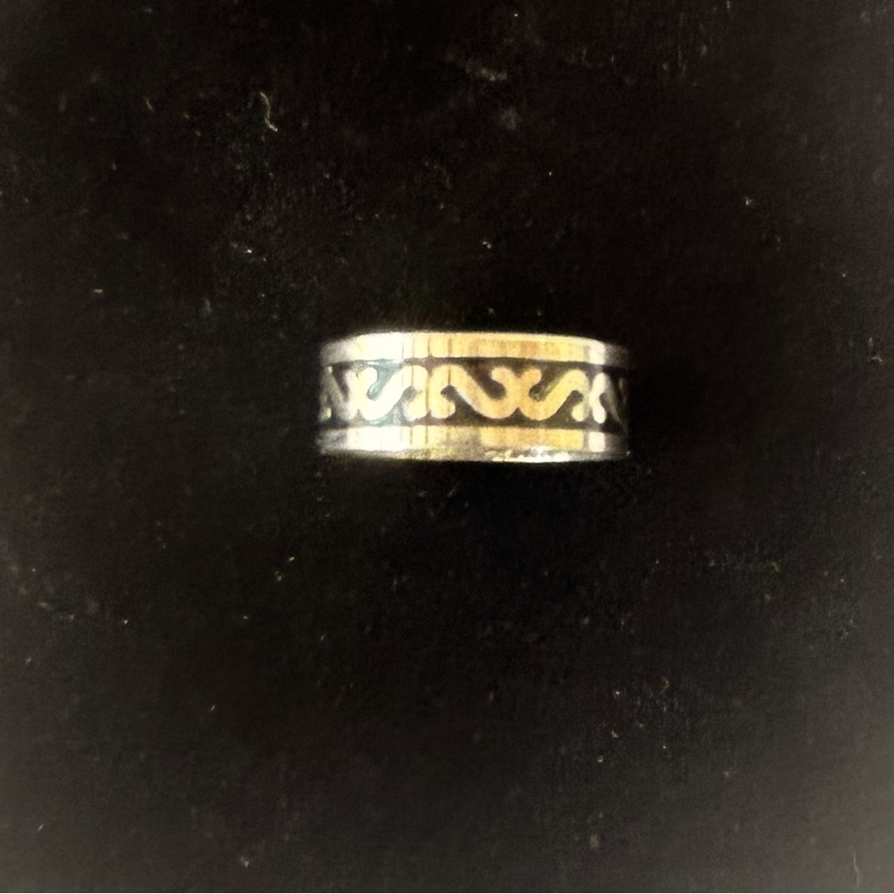Men’s Size(s) 8, 9, & 10, Tribal Wave Design Stainless Steel Band Ring